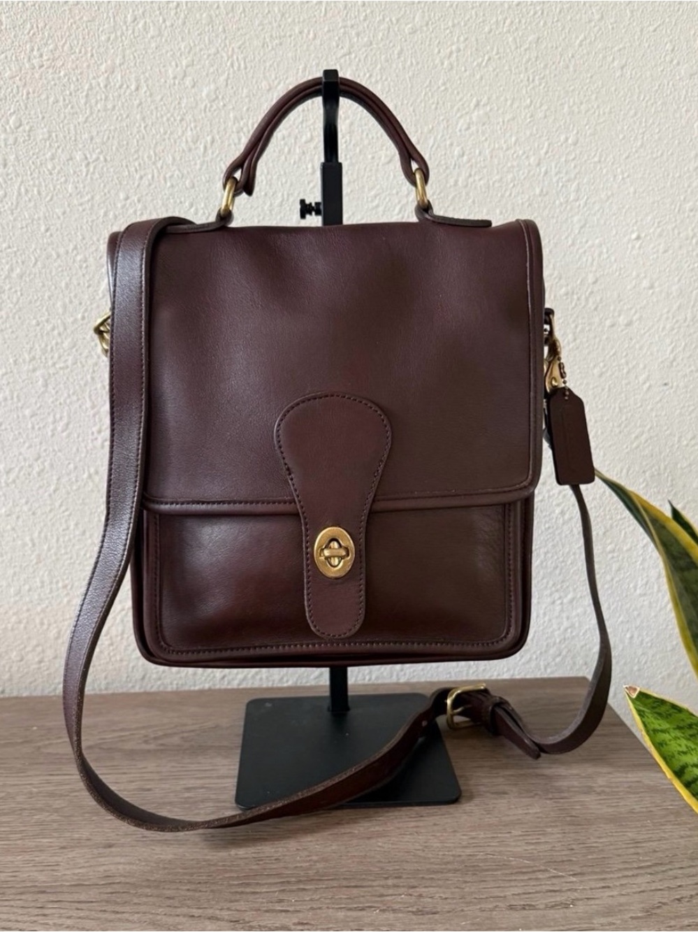 Vintage Coach Station Bag #5130 Brown Leather Crossbody Shoulder Handbag